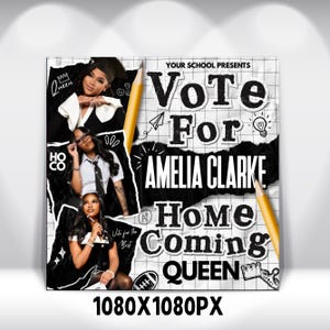Homecoming Queen flyer , Homecoming Flyer , homecoming campaign flyer Vote Homecoming, HOCO Flyer, Vote for me Flyer, Black Homcoming Flyer