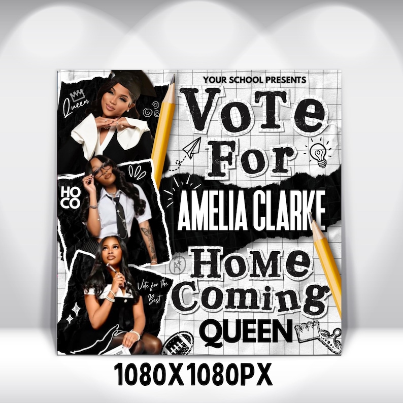 Homecoming Queen flyer , Homecoming Flyer , homecoming campaign flyer Vote Homecoming, HOCO Flyer, Vote for me Flyer, Black Homcoming Flyer