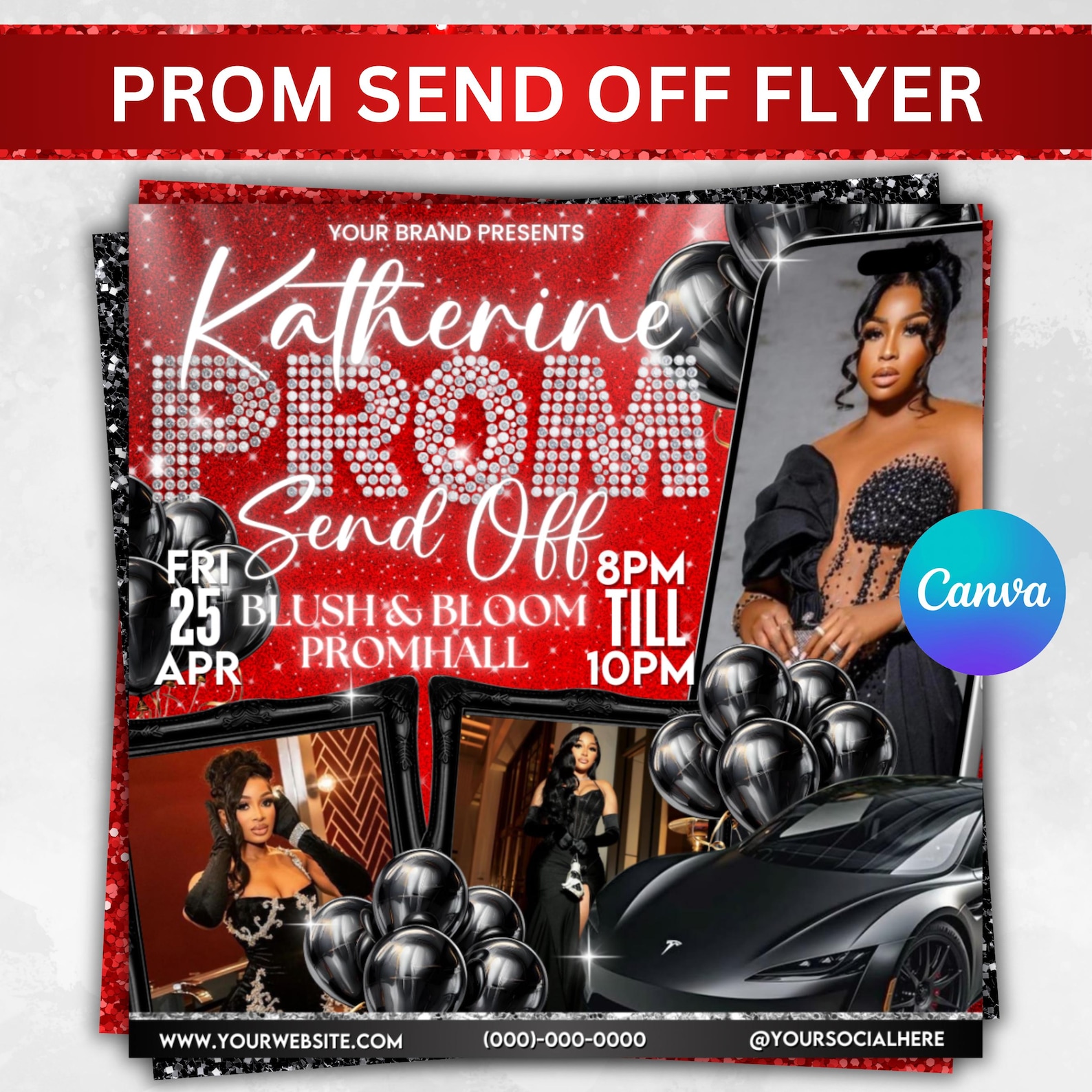 Prom Send off Flyer, DIY Prom Queen Flyer, Prom Send off Event, Prom ...