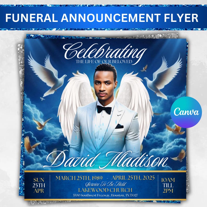 Balloon Release Flyer, Memorial Flyer, Funeral Flyer, Balloon Release Flyer Template, DIY Memorial Flyer, Editable Canva Template