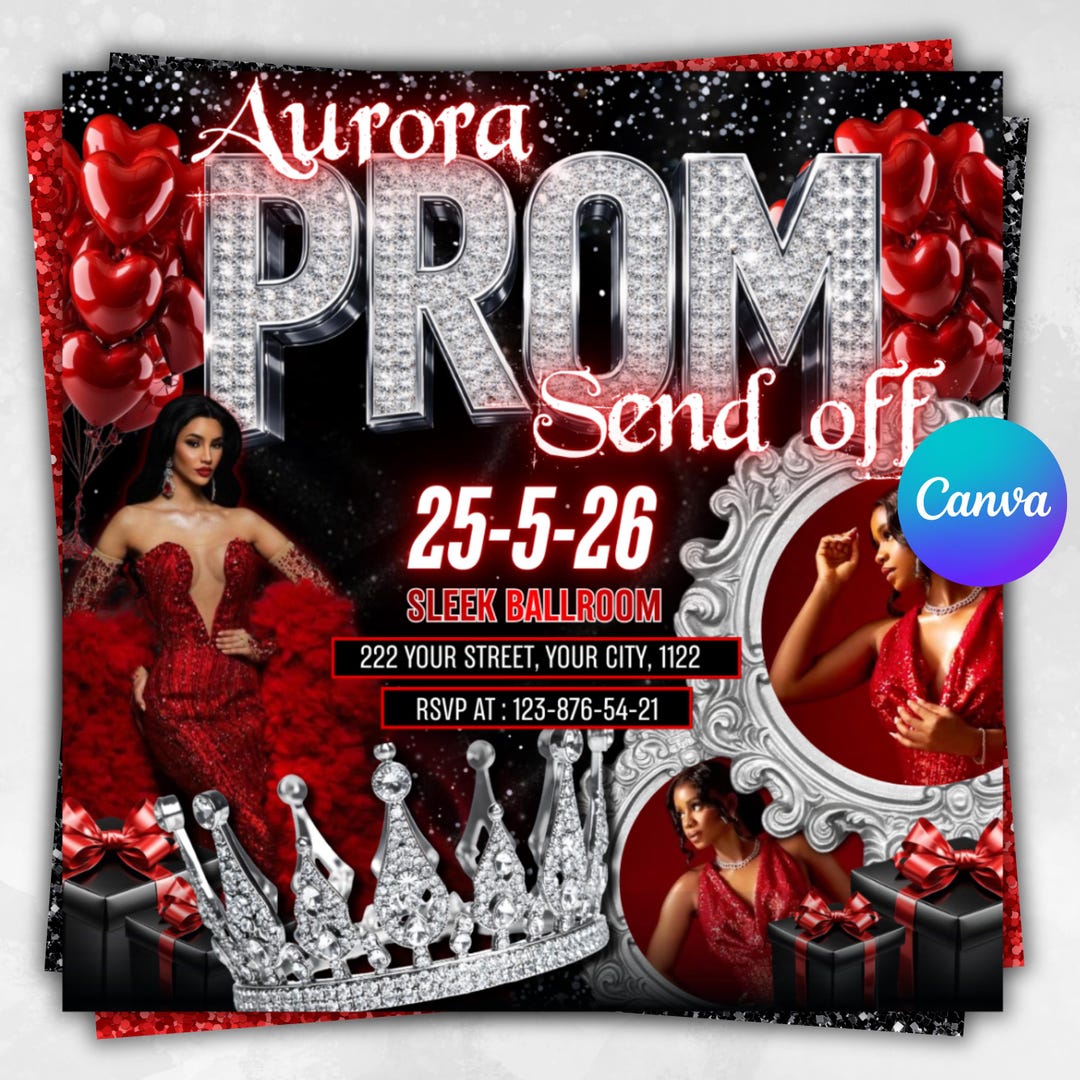 Instant Prom Design Prom Send off Flyer, DIY Prom Flyer, Prom Canva Template, Prom Send Off ...