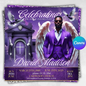 Memorial Funeral Announcement Flyer, Funeral Memorial Announcement Flyer, Funeral Announcement Template, Rest In Peace Flyer, Canva Editable