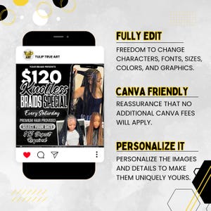 Knotless Braids Flyer, Braids Special Flyer, Braids Pricelist Flyer, Braid Special Deal flyer, Braids Bookings Flyer, Braids Flyer, Canva