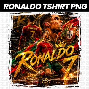 CR7 Ronaldo PNG T-Shirt Design, Soccer Streetwear Graphic, Football Legend PNG SVG, Printable Digital Download, Sports Fan Art