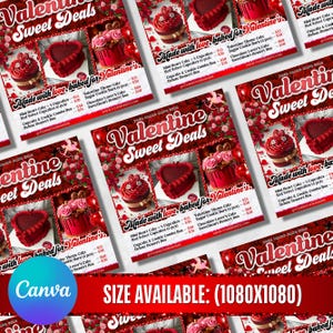 Valentine Sweet Treats Flyer, February Bake Sale Flyer, Valentines Day dessert Flyer, Bakery Flyer, Bake Shop Flyer, Pastry Flyer,Cake Flyer