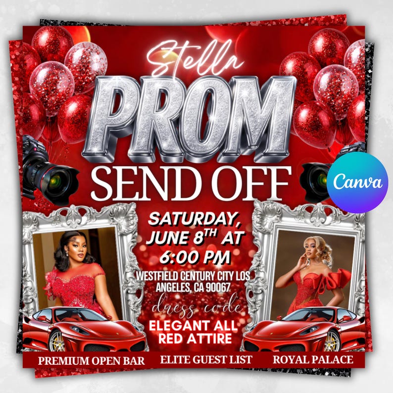 Instant Prom Design Prom Send off Flyer, DIY Prom Flyer, Prom Canva Template, Prom Send Off ...