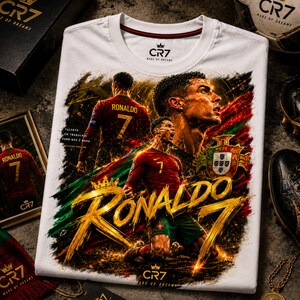 CR7 Ronaldo PNG T-Shirt Design, Soccer Streetwear Graphic, Football Legend PNG SVG, Printable Digital Download, Sports Fan Art