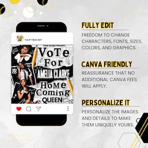 Homecoming Queen flyer , Homecoming Flyer , homecoming campaign flyer Vote Homecoming, HOCO Flyer, Vote for me Flyer, Black Homcoming Flyer