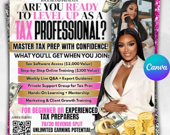 Tax Preparer Flyer, Tax Flyer, Tax Prep join our team flyer, Tax Prep Social media template