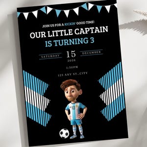 Messi Soccer Birthday Invitation – Editable Digital Template