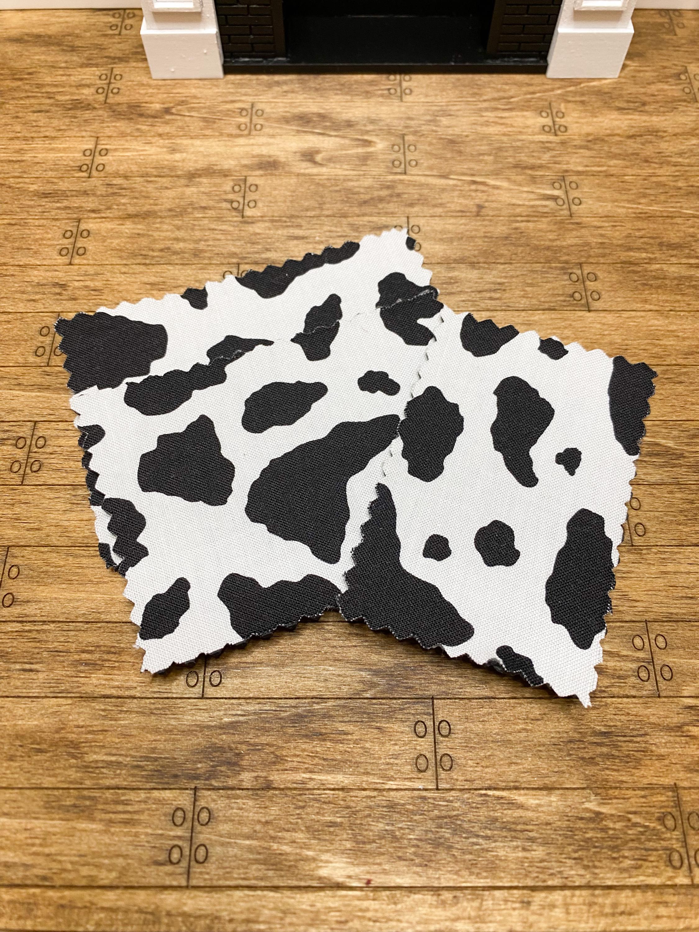Miniature Rug Print 1:12 Scale Dollhouse Miniature Rug – Cow Print Mat - Miniature ...