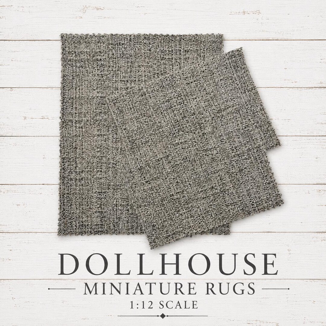 Dollhouse Miniature Neutral Textured Area Rug, 1:12 Scale - Etsy