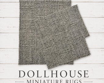 Dollhouse Miniature Neutral Textured Area Rug, 1:12 Scale, Dollhouse Living room, Dollhouse Miniature Decor, Dollhouse Accessory