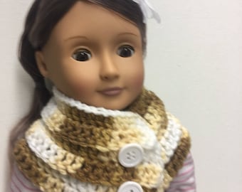 18" Doll Scarf, American Girl Doll Shawl, 18" Doll Clothes, 18" Doll Clothing, 18" Doll Accessories, Doll Coat, 18" Doll Jacket