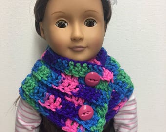 18" Doll Scarf, American Girl Doll Shawl, 18" Doll Clothes, 18" Doll Clothing, 18" Doll Accessories, Doll Coat, 18" Doll Jacket