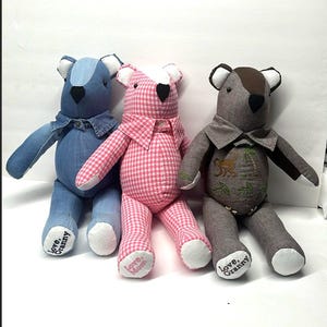 18” Memory Keepsake Bear, Large Memory Bear, Memory of a Loved one Bear, Legacy Bear, Memory Animal, Stuffed Memory Bear,
