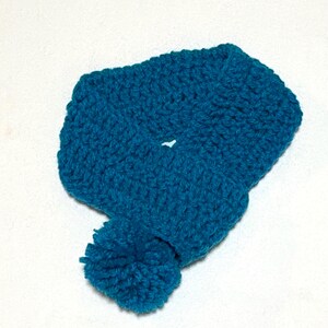 Crocheted Pet Scarf with Pom Pom, Adjustable Dog Neck Warmer image 11