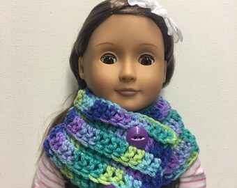 18" Doll Scarf, American Girl Doll Shawl, 18" Doll Clothes, 18" Doll Clothing, 18" Doll Accessories, Doll Coat, 18" Doll Jacket