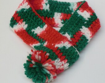 Christmas Dog Scarf, Dog Scarf, Pet Scarf, Pet Neck Warmer, Crocheted Dog Scarf, Dog Neck Warmer, Pet Scarf, Pet Collar, Dog Collar,