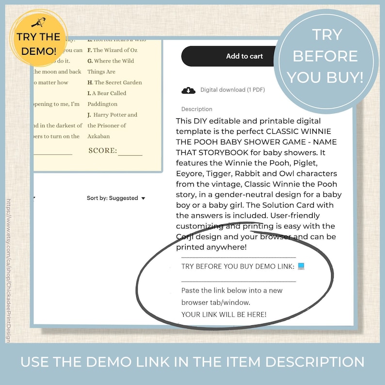 Classic Winnie the Pooh Baby Shower Game Name That Storybook Game Printable Template A Little Hunny is on the Way Vintage Pooh Bear Neutral image 6