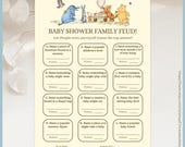 Classic Winnie the Pooh Baby Shower Game Family Feud, Printable Template, A Little Hunny is on the Way, Vintage Pooh Bear, Gender Neutral