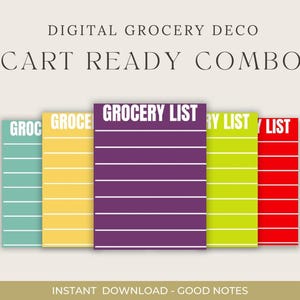 Cart Ready Combo – Naklejki na cyfrową listę zakupów dla GoodNotes | Planer zakupów | Natychmiastowe pobieranie | Cyfrowe planowanie dla zapracowanych mam