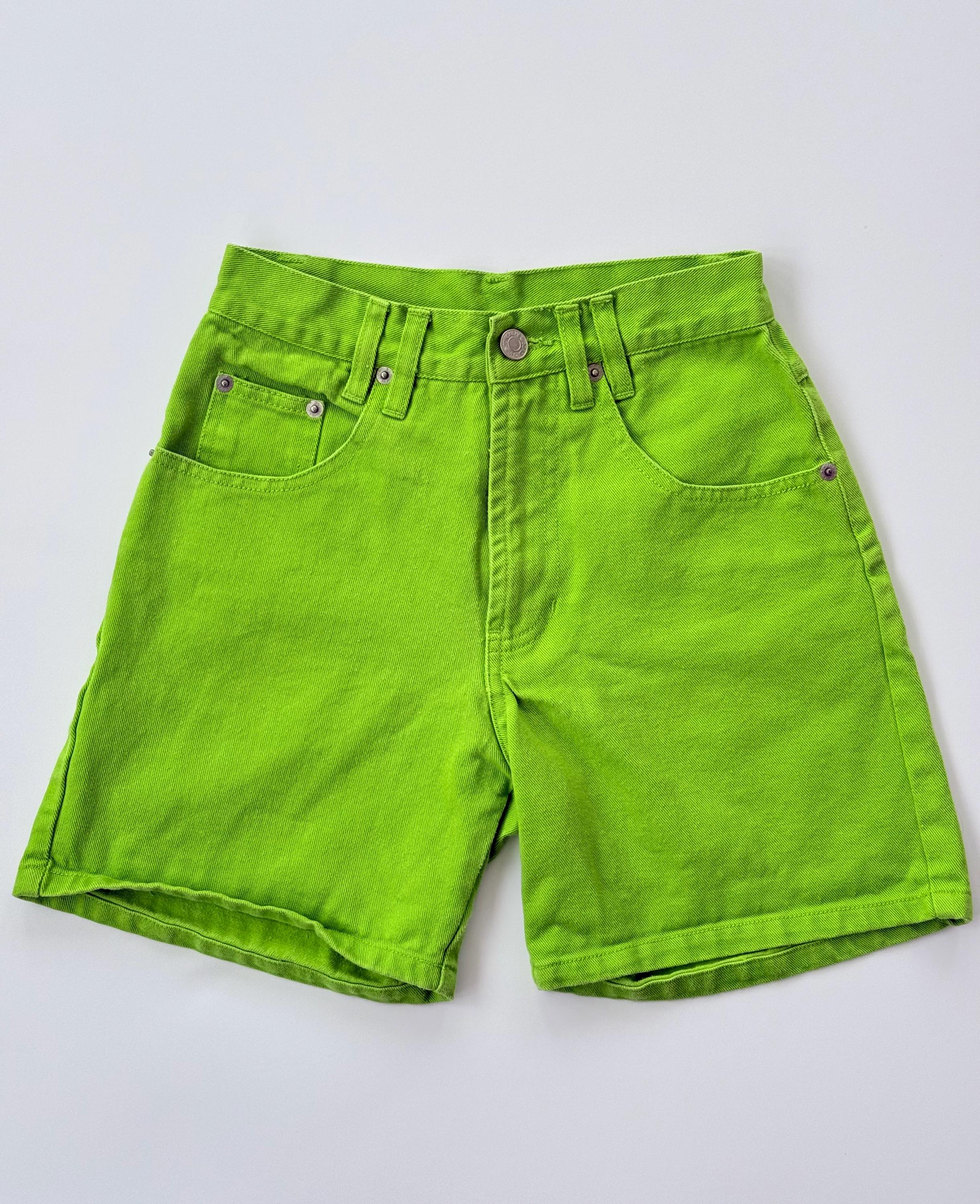 green emerald velvet dress Field Day Shorts in Lime