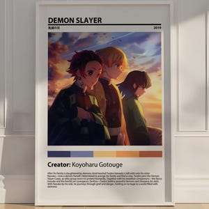 Demon Slayer Anime Poster, Japanese Manga Wall Art Print, Aesthetic Room Decor