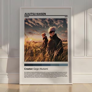 Jujutsu Kaisen Anime Poster, Japanese Manga Wall Art Print, Aesthetic Room Decor