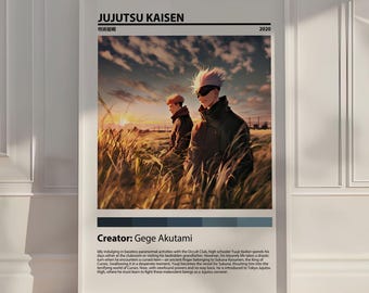 Jujutsu Kaisen Anime Poster, Japanese Manga Wall Art Print, Aesthetic Room Decor
