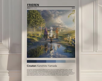 Frieren Anime Poster, Japanese Manga Wall Art Print, Aesthetic Room Decor