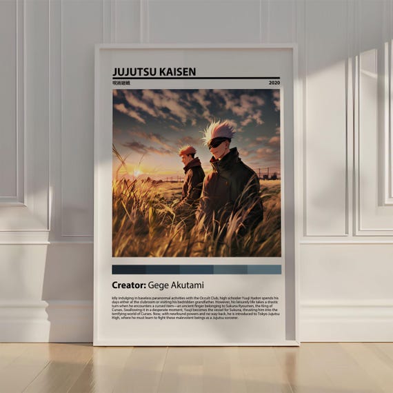 Jujutsu Kaisen Anime Poster, Japanese Manga Wall Art Print, Aesthetic Room Decor