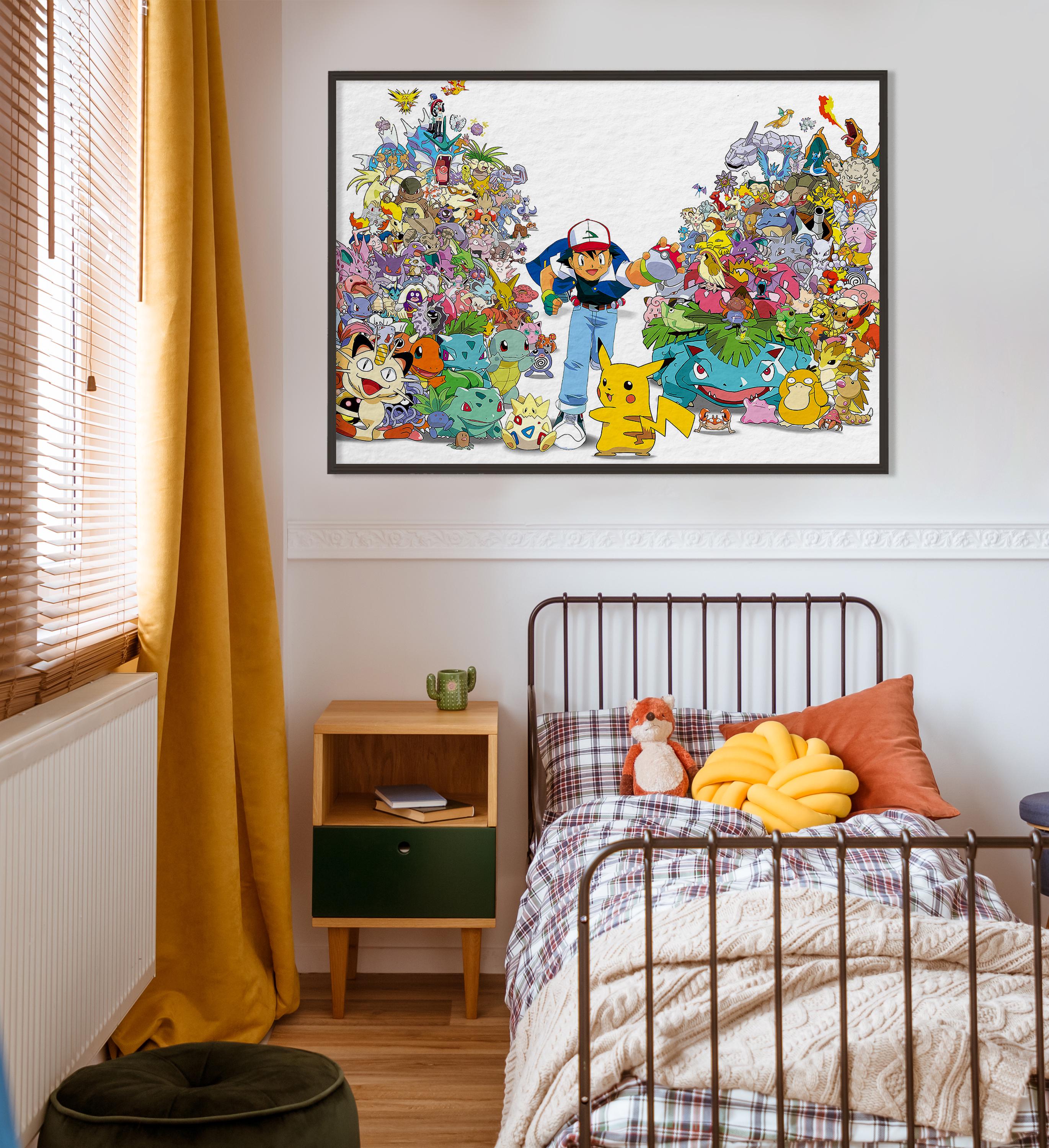 Pokemo Poster Set: Japanische Cartoon Anime Kunst (Digitaler Sofort Download), Kinderzimmer Wandkunst