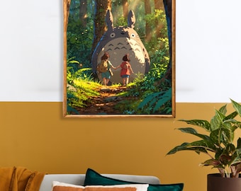 Totor o Forest Print: Ghibli Nursery Decor, Enchanted Woods (Digital Download) Instant Printable