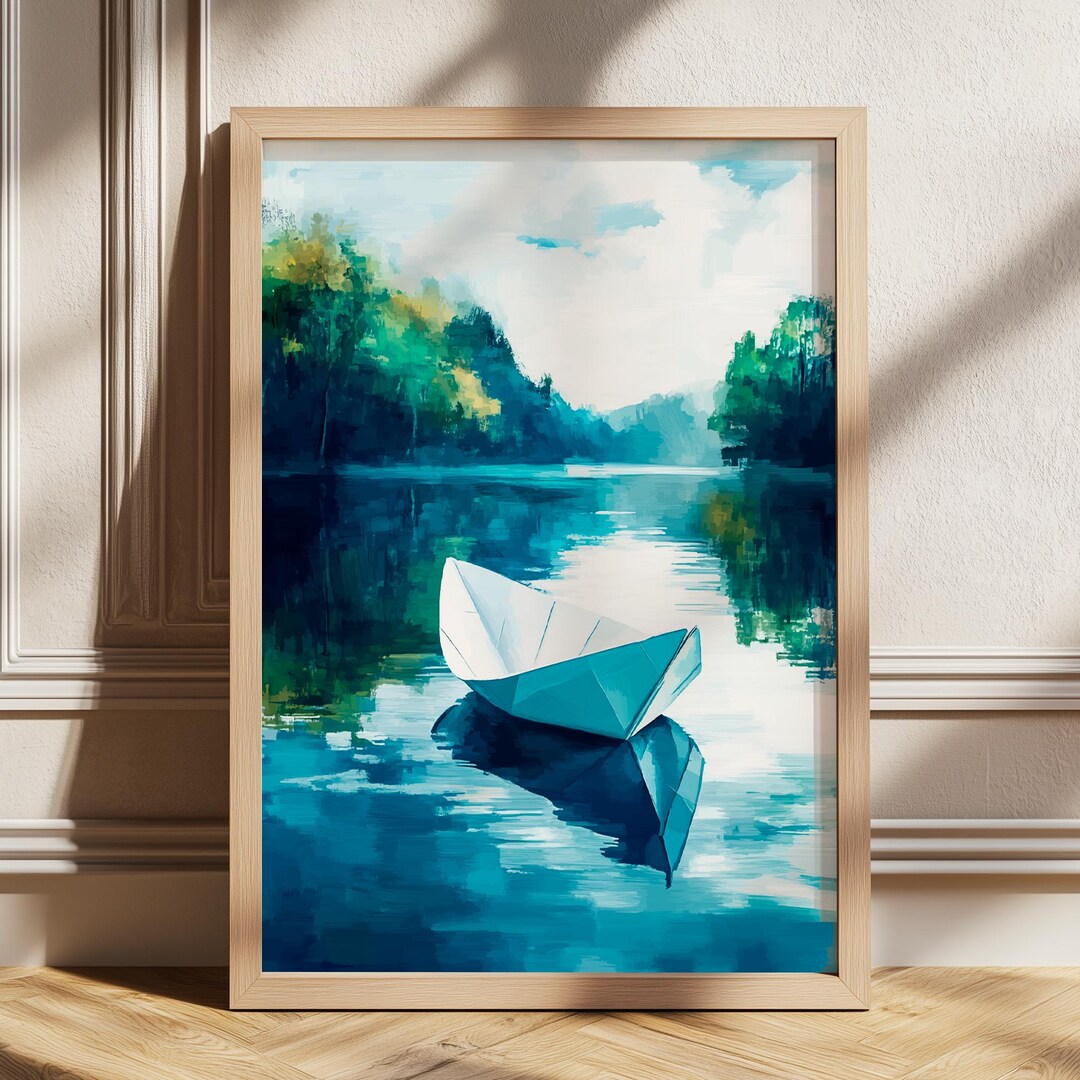 Mountain Lake Landscape Digital Prints, Large Lake House Wall Art ...