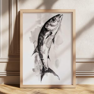 Sardines Print Sardine Tin Vintage Poster Retro Sardine Wall Art Fish Print Eclectic Wall Art Colorful Kitchen Art Maximalist Poster