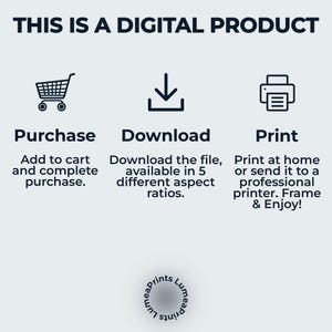 May include: A digital product illustration with three icons: a shopping cart, a download arrow, and a printer. The text "THIS IS A DIGITAL PRODUCT" is at the top of the image. The text below the shopping cart icon says "Purchase", the text below the download arrow says "Download", and the text below the printer icon says "Print".