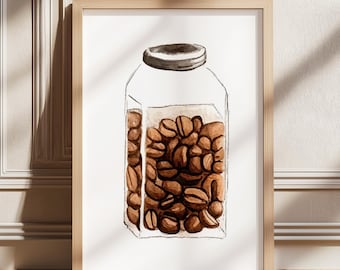 Retro Vintage Coffee Digital Poster, Coffee Bar Supplies Art Print, Perfect for Coffee Lovers & Baristas, Kitchen Wall Art, Retro Food Print