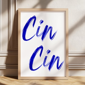 Trendy Cin Cin-print, Cheers-print, cocktailprint, barwagen Art Print, maximalistische keukenprint, vintage drankje poster, retro kunst