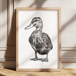 Duck Drawing Art, Duck Vintage Sketch, Duck Wall Art, Duck Vintage Print, Farmhouse Print, Farmhouse Wall Decor, Country Animals Wall Art