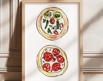 Italian Tablescape Art Print: Matisse Style Kitchen Decor (digital