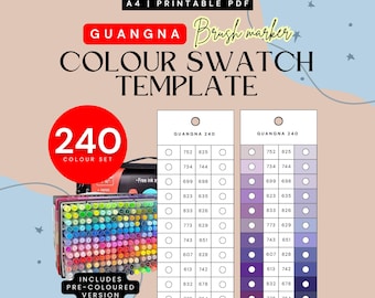 GuangNa 240 アクリルマーカー見本テンプレート | 色分け済みPDF
