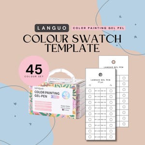 Languo Color Painting Gel Pen 45pcs Swatch Template | Instant Download (PDF & PNG) | Printable Colour Chart | Instant Download