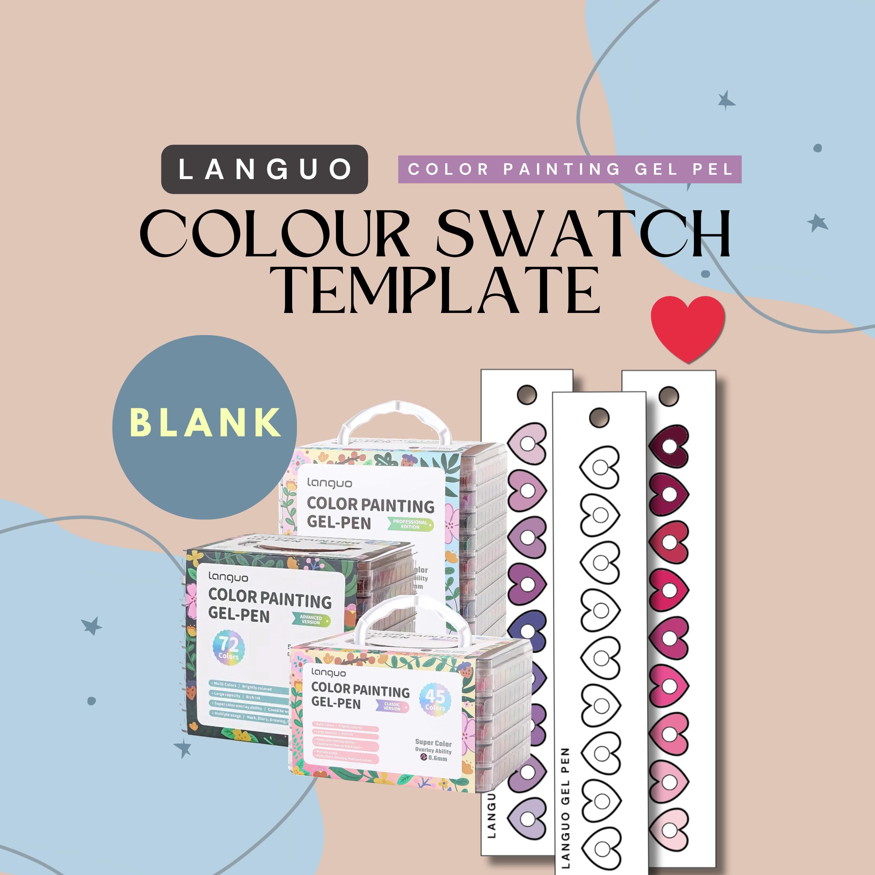 Blank Swatch Template for Languo Color Painting Gel Pen NARROW ...