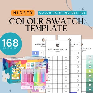 Caneta Gel para Pintura Nicety Color - Modelo com 168 peças | Download instantâneo em PDF | Tabela de cores para impressão | Download instantâneo