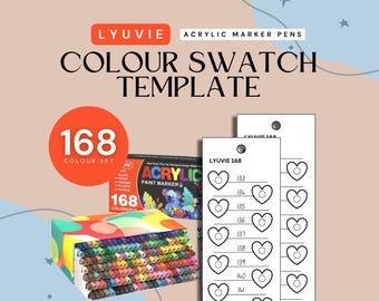 Lyuvie 168-piece Acrylic Paint Markers Colour Swatch Template