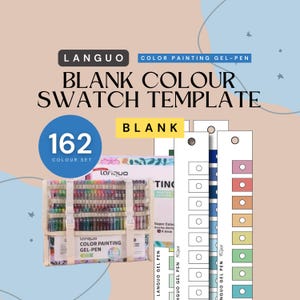 Languo Gel Pen Swatch Template: 162 Color Chart (PDF & PNG Download)