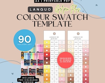 Languo 90 Acrylic Gel Pen PLUS  Swatch Chart | (PDF Download)