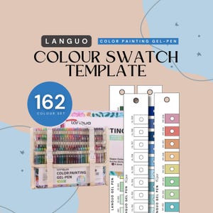 Languo Gel Pen Swatch Template: 162 Colors, Printable Color Chart (PDF & PNG)