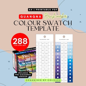 Guangna 168-piece Dual Tip Acrylic Markers Colour-organised Swatch